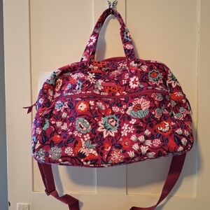 Vera Bradley Pink and Red Travel Bag Floral Design